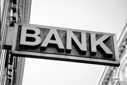 Grafika przedstawia napis Bank.